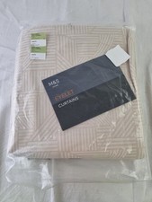 M&S Home Jacquard Striped Eyelet Curtains Beige 66"x72" NEW