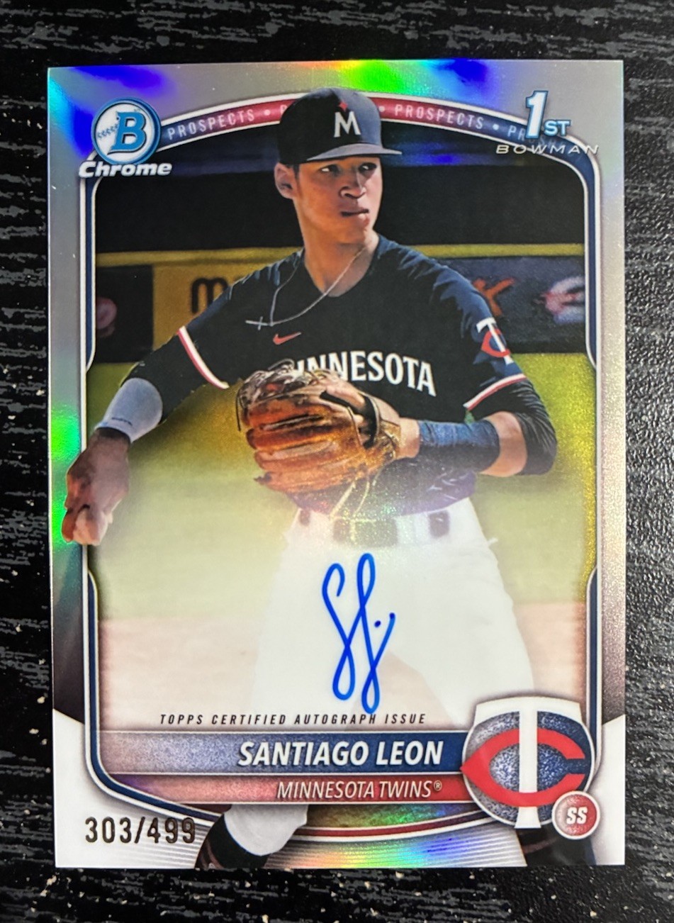 2025 Bowman Chrome Santiago Leon Refractor Auto /499 1st