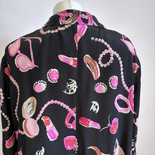 Louis Feraud Silk Jacket Fits UK 14 16 Quirky Fashion Pattern Pockets 100% Silk - Picture 7 of 11