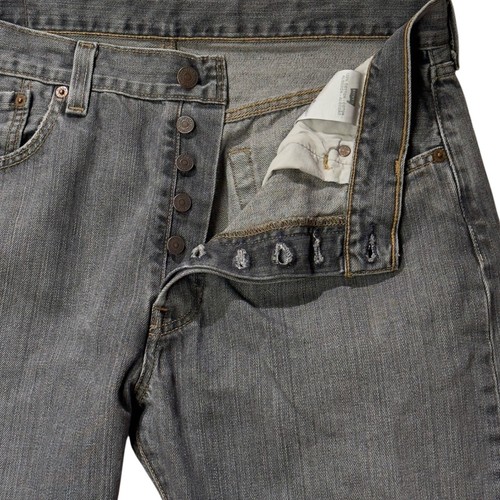 Levi's 501 Faded Black Wash Jeans Men's 34x30 Button Fly Original Straight Fit - Picture 3 of 12