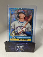 2025 Topps Heritage - Brandon Nimmo #37 Chrome Light Blue Sparkle Refractor
