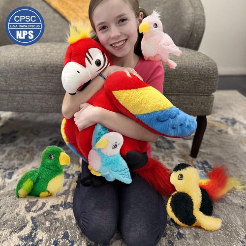 Macaw Parrot Stuffed Animals with Babies, 18'' Mommy Stuffed Parrot Plush wit... - Bild 2 von 9