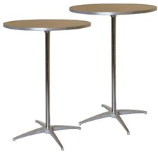 Mesa de bistró redonda de madera 30 pulgadas altura ajustable restaurante cóctel evento paquete de 2