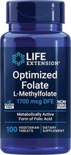 Life Extension Optimized Folate   L-Methylfolate   Heart  Brain Support, He
