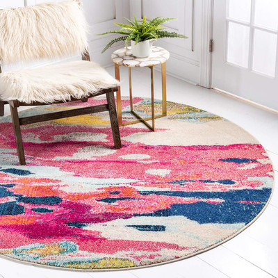 Unique Loom Estrella Collection Light Colors Abstract Modern Vibrant Area Rug 8