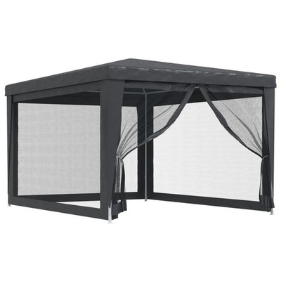 Party Tent Outdoor Canopy Tent Gazebo Marquee with 4 Mesh Sidewalls vidaXL