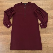 Karen Kane purple zip up long sleeve travel mini shift dress size medium M b68