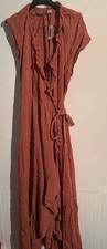 Old Navy XL Tall Ruffle Wrap Maxi Dress Boho Romantic Cottagecore Flutter Sleeve