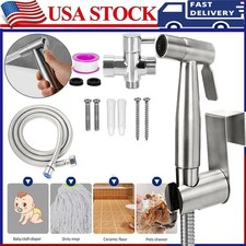 Toilet Shattaf Adapter Hose Bidet Spray Stainless Steel Handheld Shower Head US.