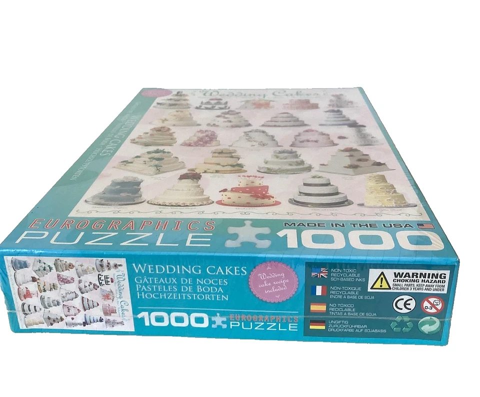 WEDDING CAKES Eurographics 1000 Piece PUZZLE *NEW & SEALED* Includes Recipe, USA - Image 3 of 4