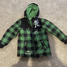 Disney Store Toy Story Kids Puffer Jacket Buzz Lightyear Rex Size 5/6