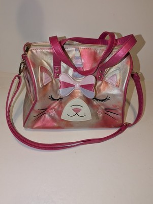 Under One Sky Kitty Cat Unicorn Womens Unisex Pink Rainbow Weekender Bag