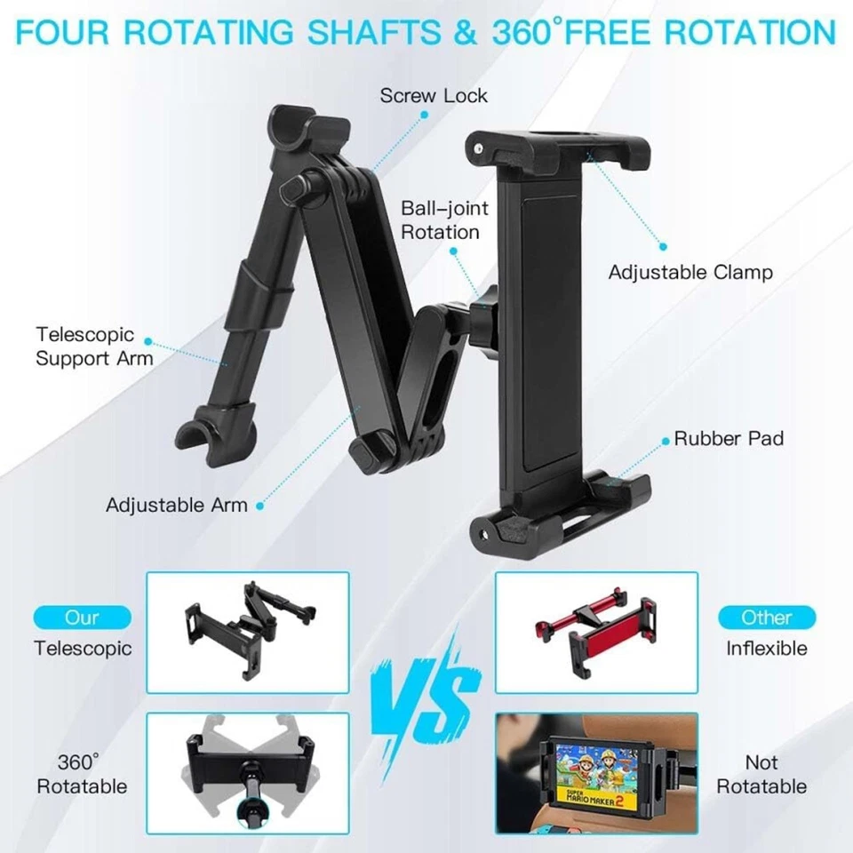 Tablet Halterung Auto Universal Kopfstützen KFZ Autohalterung iPad Galaxy Tab - Bild 4 von 4