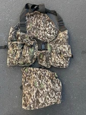 Vintage Hide N Pine Camo Adjustable Turkey Hunting Vest W Seat Cushion USA