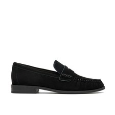 Image of Clarks Womens Alixea Walk Black Suede Loafers,Slip Ons