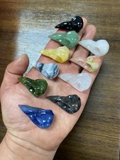 50pc Natural Mixed Quartz hand Carved Bird skull crystal Reiki healing gift