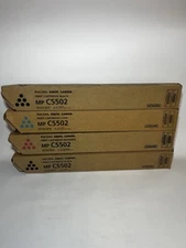 4 Genuine Ricoh Savin Lanier MP C5502 Toner Ink Cartridges KMC 841751 841753 New