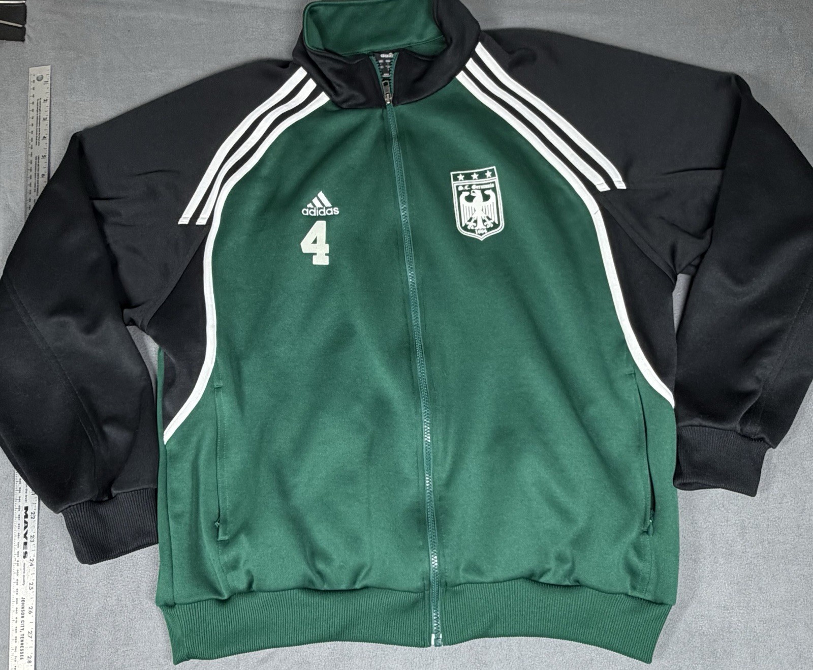 Vintage Adidas SC Germania Soccer Track Jacket Mens Large Green Full Zip 6477