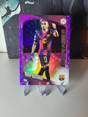 2026 Topps UCC Flagship Easter Egg Purple Raphinha UCL Team Of The Season SP