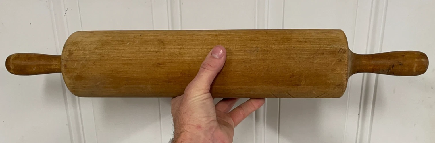 Very Large Vgt Primitive Farmhouse Rolling Pin 23 X 4" Decor Rare