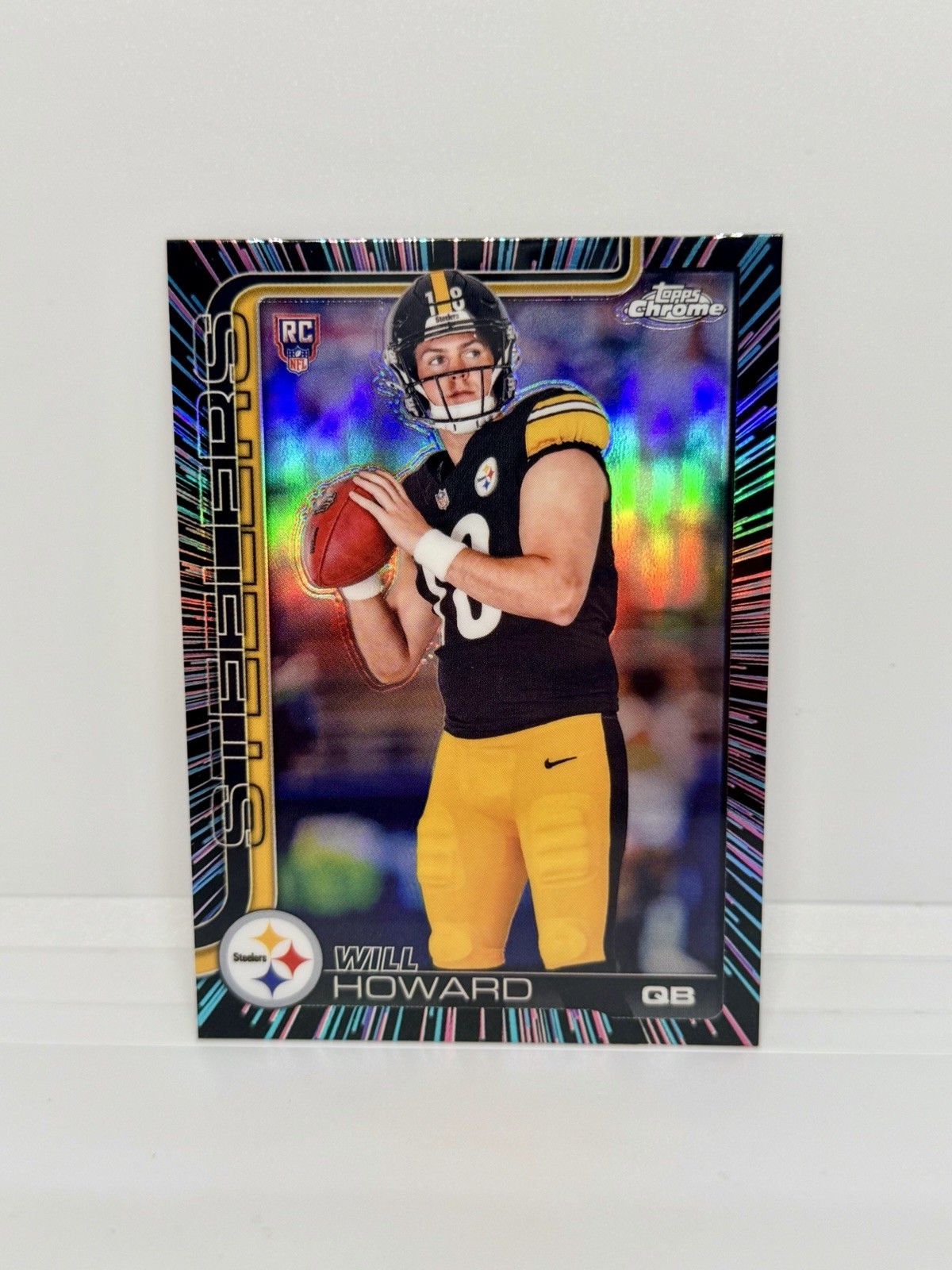 CONNOR MCDAVID Rookie 2025 Topps Chrome Neon Pulse Refractor Steelers RC #321