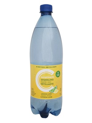 Compliments Lemon Lime Flavored Sparkling Water, 1L/35.2 fl oz
