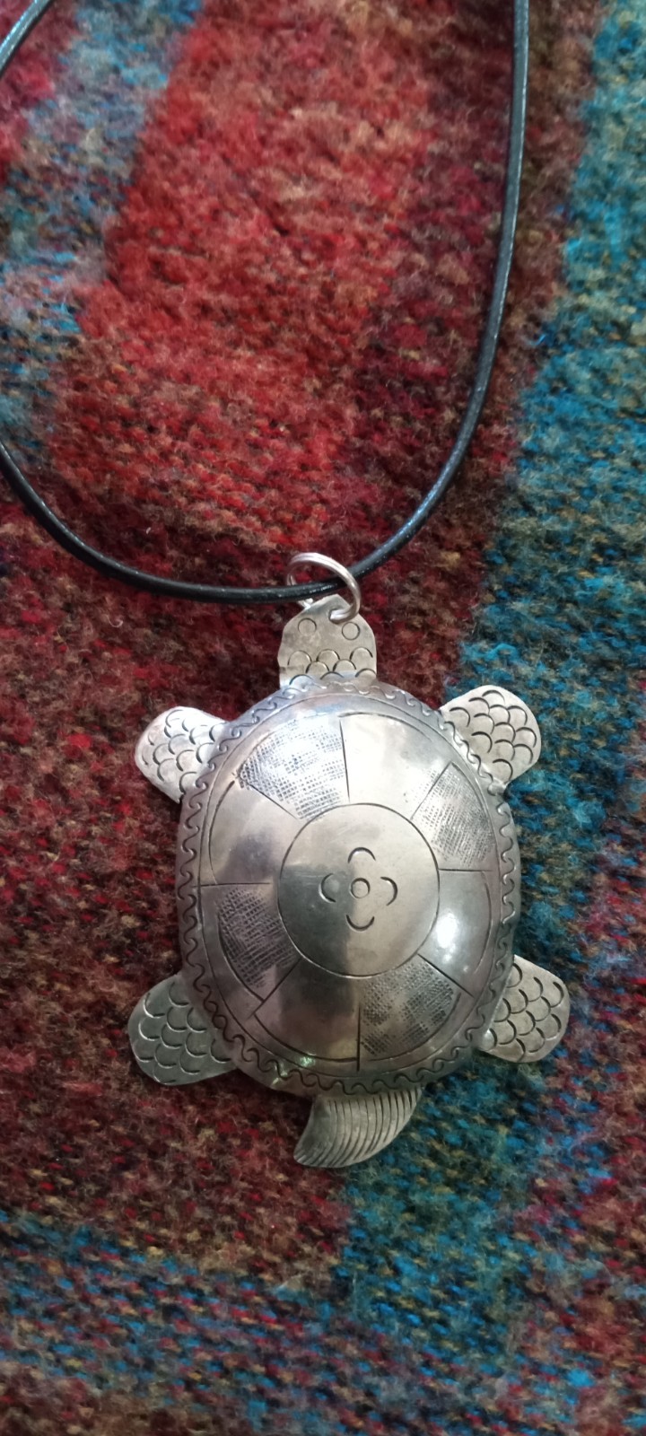 1990's Native American Sterling 3D Turtle 🐢 Neck… - image 6