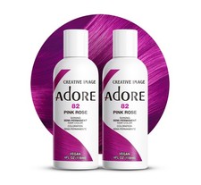 Adore Semi Permanent Hair Color - Vegan and Cruelty-Free Pink Hair Dye - 4 Fl...