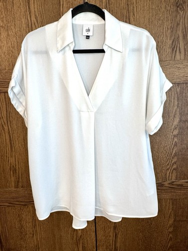 Cabi Damen Kurzarm Bluse Shirt Pull-Over Gr. M weiß
