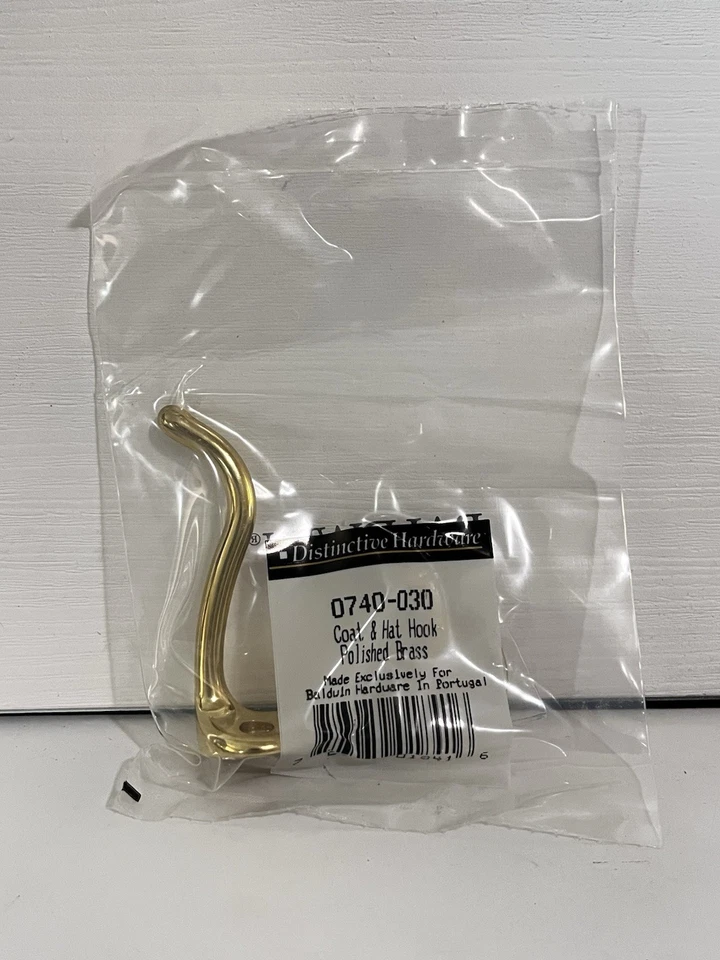 NEW Baldwin Costume Hook Coat 3.5” X 2.25” POLISHED BRASS - 0740-030 - Image 2 of 3