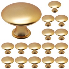 16 Pcs Champagne Cabinet Knobs, Round Dresser Knob Kitchen Drawer Knobs, Sing...