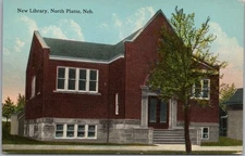 Vintage NORTH PLATTE, Nebraska Postcard "New Library" Building View - Dated 1914