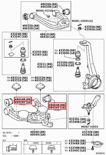 Genuine Toyota Prado VZJ95 VZJ90 Tacoma RZN161 Front Lower Control Arm Bush Kit - Picture 10 of 11