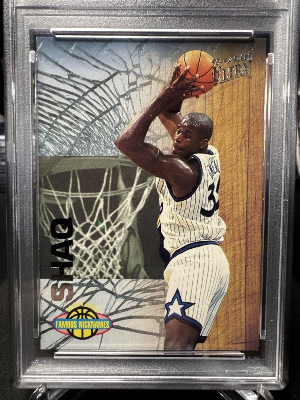 1993 ULTRA FAMOUS NICKNAMES #13 SHAQUILLE O'NEAL PSA 9 view 2