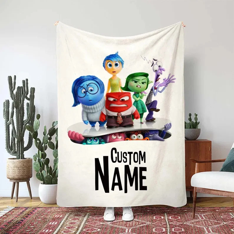 Personalized Disney Pixar Inside Out 2 Anger Red Emotion Fleece Blanket