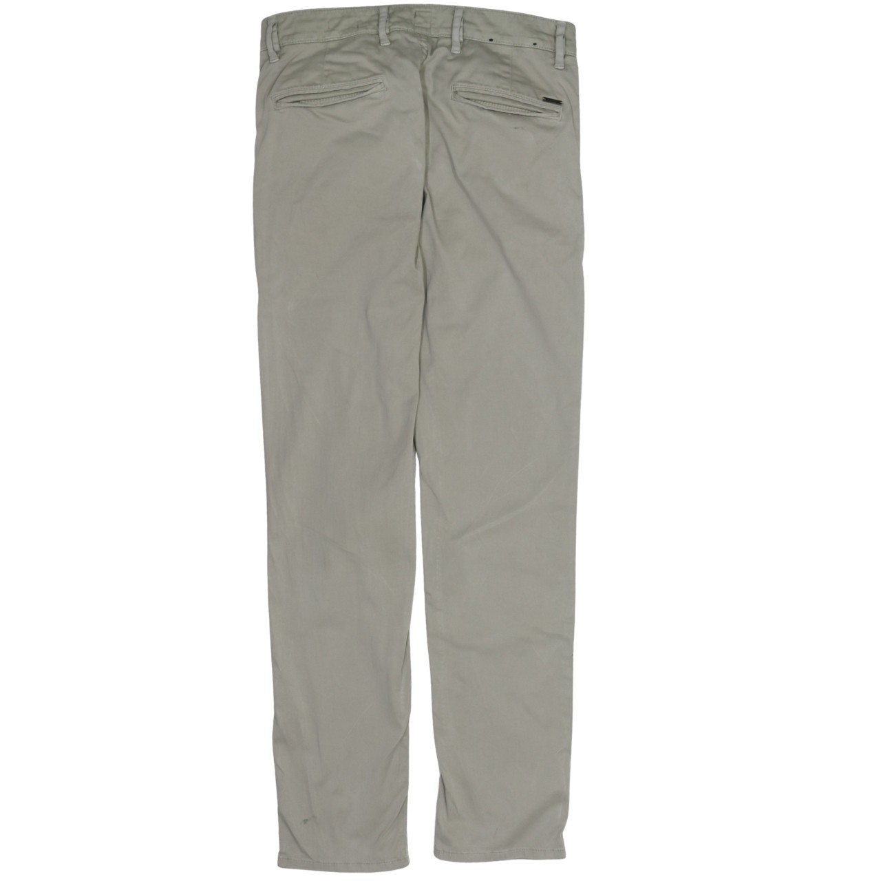 HUGO BOSS Mens Beige Slim Fit Chino Trousers Canvas Zip Pocket Pants S