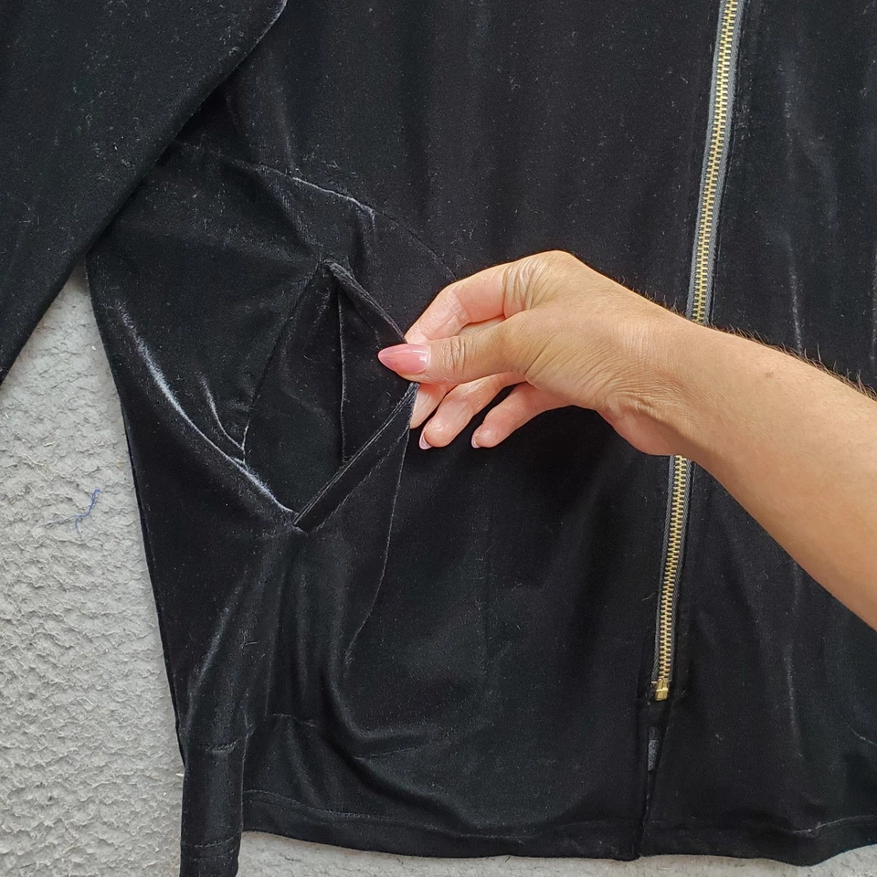 Bob Mackie Wearable Art Jacket Womens M Black Embroidered Peacock Shoulder Pads - Image 4 of 4