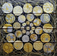 Hermes Silk Scarf Carre 90 Temari Universe in Box