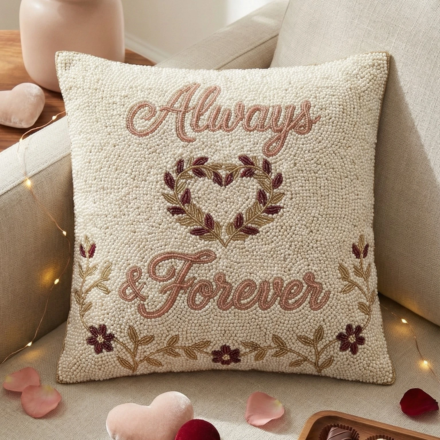 Always & Forever Beaded Decorative Throw Pillow Cover - Available in 16x16,
Opens in a new window or