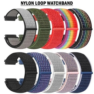 20mm 22mm Woven Nylon Sport Loop Watch Band Strap W/ Quick Release Spring Pins