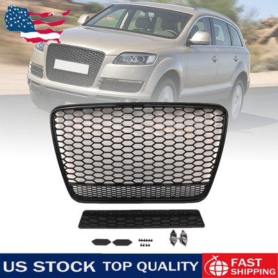 For Audi Q7 2007-2015 honeycomb grill front bumper radiator grille glossy black