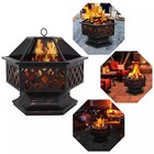 Tabletop Fire Pit Indoor Outdoor Firepit Portable Stove Spark Screen Grate Poker