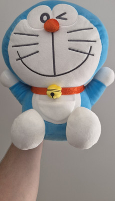 Doraemon Plüschtier blau/weiß mit rotem Kragen & Glocke, Anime & Manga