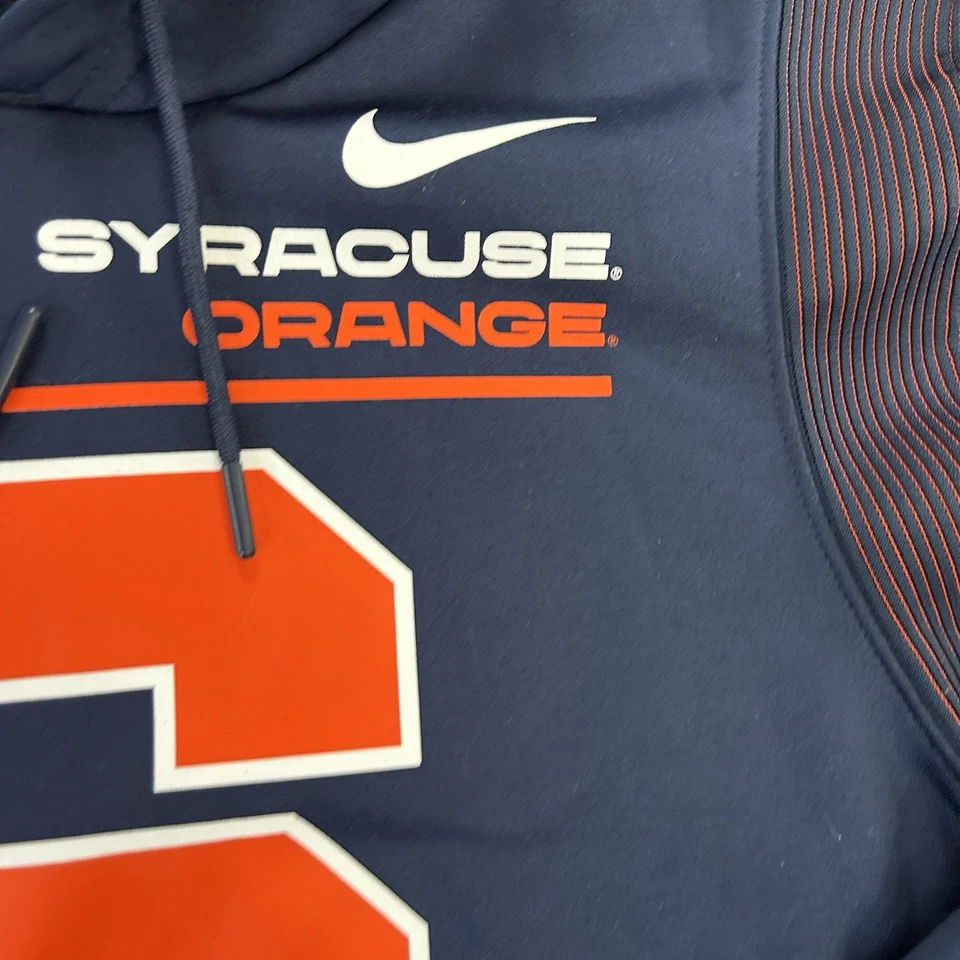 Chaqueta con Capucha Azul Syracuse Para Hombre Grande Azul Naranja NCAA Cremallera Completa Nike Dri-FIT Foto 3 de 4