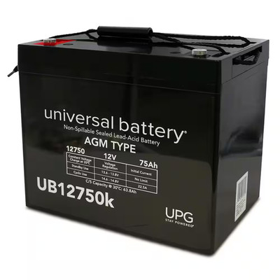 12-Volt 75 Ah I6 Terminal Sealed Lead Acid (SLA) AGM Rechargeable Battery