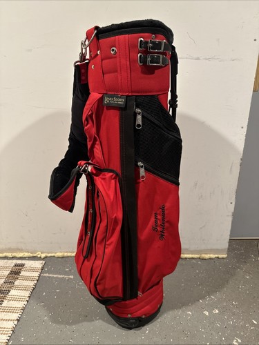 Jones Sports Co. Stand Carry Golf Bag 3-way Divider Red Black Lightweight EUC