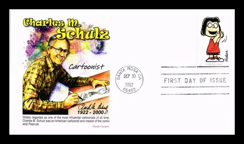 US COVER PEANUTS COMICS BY CHARLES M SCHULZ FIRST DAY ISSUE PANDA CACHET