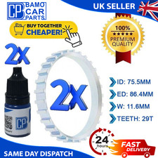 Image of FRONT LEFT RIGHT 2X ABS RELUCTOR SENSOR RING 2X RETAINER FOR SAAB 9-5  37991429