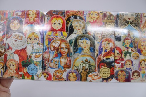 Neu in Box Untersetzer mit verschachtelten Puppen Matroschka Volkskunst Zeichnungen - 6er Set - Bild 4 von 6