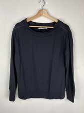 Athleta: Zipper Lightweight Pullover Sweatshirt Modal Spandex Black Size Medium